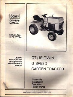  Craftsman GT 18 Garden Tractor Riding Lawn Mower