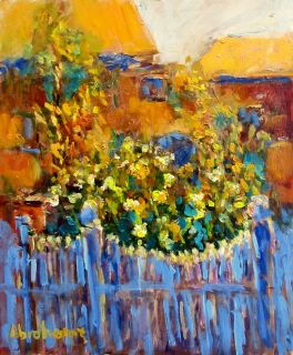 Original Garden Gate Landscape Painting Monet Style Impressionism