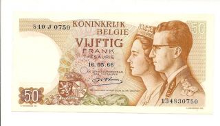 Belgium Bank Note 1966 50 Frank 