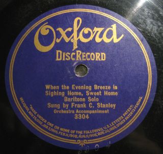 Frank C Stanley  Oxford Disc Record 3304