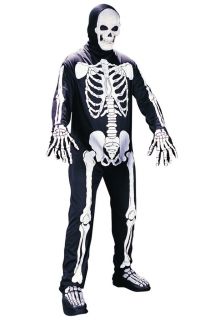 Brand New Scary Skeleton Bone Jumpsuit Adult Halloween Costume 9928
