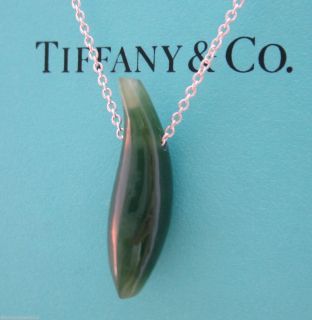Tiffany Co Frank Gehry Jade Fish Pendant Necklace Silver 3 2 Grams TCO