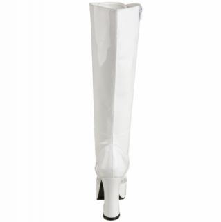 Funtasma White Patent 4 Lace Up Knee High 1 Platform Boot EXO2020 B