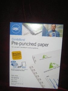 gbc combbind binding systems pre punched paper new fast ship