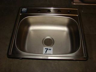 SS704 Kindred Stainless Steel Sink & Faucet 25 x 22 x 7 single bowl