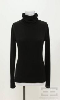 Diane Von Furstenberg Black Wool Long Sleeve Turtleneck Top Size Small