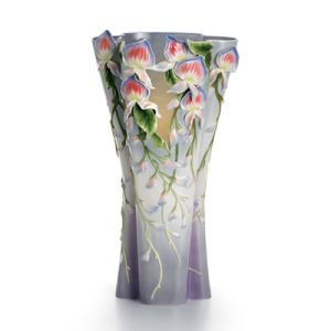 Franz Porcelain Wisteria Large Vase FZ10001 New in Box Mint