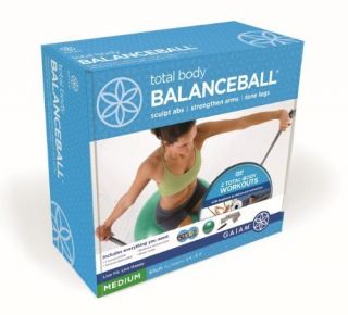 Gaiam Total Body Balance Ball Kit DVD Resistance Band Pump Workout