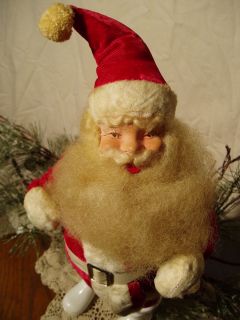 Excellent Vintage 1950s Harold Gale Red Velvet Santa Claus Figure