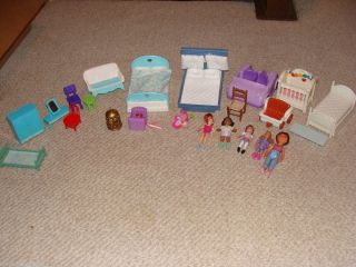 Vintage Fisher Price Loving Family Mixed Lot Furniture Accessories