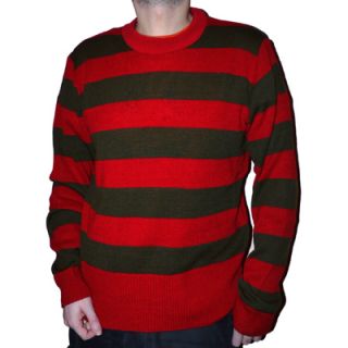 Red Green Striped Stripey Freddy Krueger Knitted Halloween Jumper