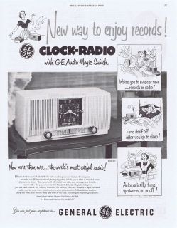 1952 Vintage Ad General Electric Clock Radio 11 8