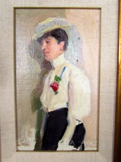 Antique LEON GASPARD Portrait of his Sister, From KENNEDY GALLERIES of