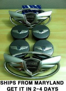 2013 Hyundai Genesis Coupe Wing Emblem 18 19 Wheel Caps Trunk Grill