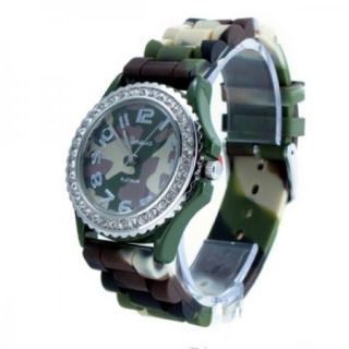 Geneva Platinum Full Camo Silicone Jelly Watch GP6886