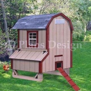 x4 Gambrel Barn Style Chicken Poultry Coop Plans 90504B Free