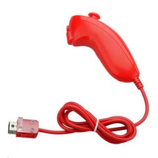  Nunchuck Nunchuk Game Controller for Nintendo Wii Game Red Left