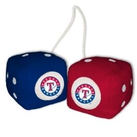 Texas Rangers MLB 3 Plush Fuzzy Furry Fluffy Hanging Dice Fremont Die