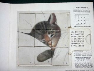  /antique CHESSIE CAT PUZZLE GAME ~ CHESSYKAT chesapeake ohio OLD