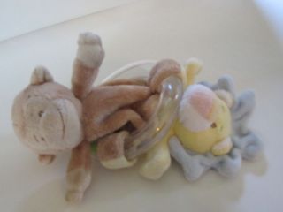 Baby Ganz Plush Lion Monkey Rattle Ring Stuffed Toy