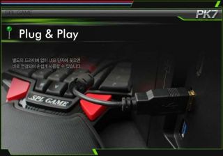 Ergonomic FPS Mmorpg Gaming Keyboard Pad SPL PK7 Black Backlit USB