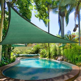   Lower Triangle Sun Shade Sail Green Yard Canopy Patio Garden Deck