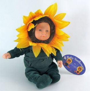 1999 ANNE GEDDES Cute Miniature BABY SUNFLOWERS Stuffed Doll