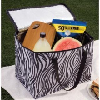   Zebra Insulated Cooler Bag Big zippered bag garden picnic organizer