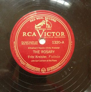 The Rosary Fritz Kreisler Violinist RCA Victor Red Seal Series 78 RPM