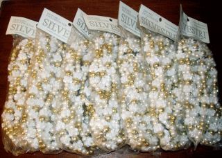 Gold White Pearl Garland Crafts Decorations Holiday