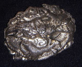 Vintage Brooch Silver Plate Gargoyles