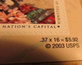 Sheet of 20, 37 cent. The Nations Capitol Washington DC.