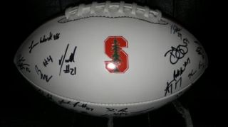 2012 Stanford Cardinal team signed football  PROOF 30 SIGS COA