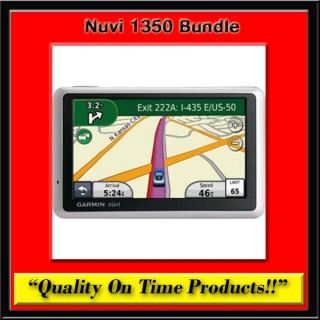 New Garmin 1350 Automotive Portable GPS Touch Bundle Map Navigation