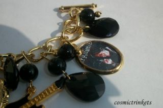 Gerard Way MCR Black and Golden Picture Charm Bracelet