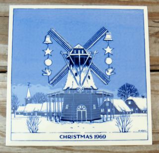  Royal Delft Christmas Tile 1969 Gerrit Neven Made in Holland