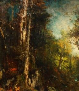 George Herbert McCord Antique Listed Hudson River School Forest Oil