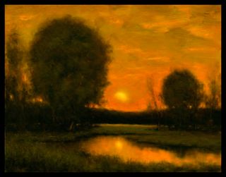  Tonalist Oil Painting Landscape Tonal Style of George Inness