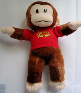 13 Curious George Cartoon Character Plush Toy Monkey in Red T Shirt