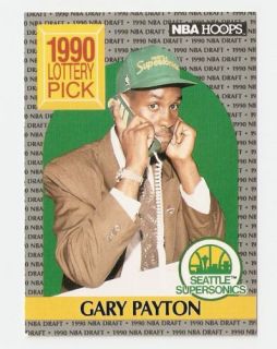 1990 91 Gary Payton Hoops Lottery Pick Rookie Basketball Trading Card