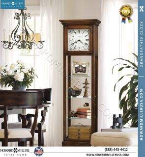 611148 Howard Miller 73 Furniture Trend Design Curio Floor Clock