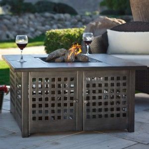 Uniflame Outdoor LP Gas Fire Pit with Slate Top 40K BTU