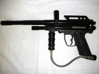 Pirahna Semi Automatic Paintball Gun Used Black with Powerfeed Needs