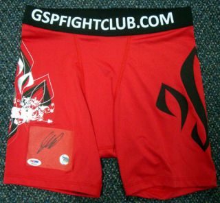 Georges St Pierre Autographed Signed Red Trunks PSA DNA