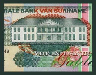 25 GULDEN Banknote of SURINAME   1998   OLYMPIAN Anthony NESTE   Pick
