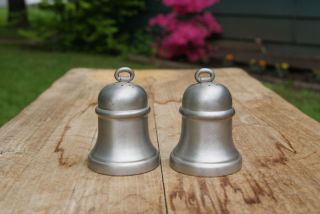  Vintage Estate Pewter Bells Salt Pepper Shakers