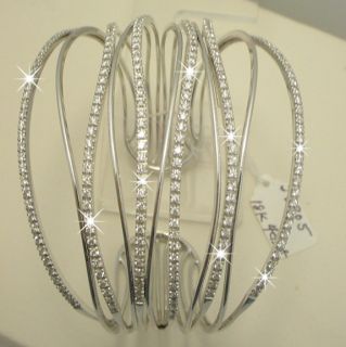 cuff bracelet 18k gold diamonds # j3705 the 18karat white gold