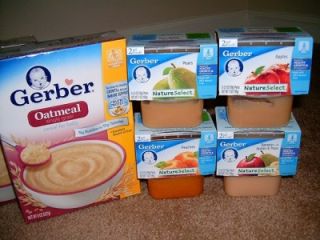 Gerber Infant Rice Cereal Oatmeal and Stage 2 Fruits Veggies Baby Food