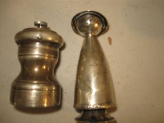 Sterling Silver RARE Salt Shaker and Pepper Grinder 140 grams 778