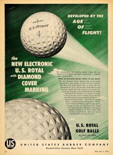 1954 Ad U s Royal Golf Balls Diamond Cover Marking Original